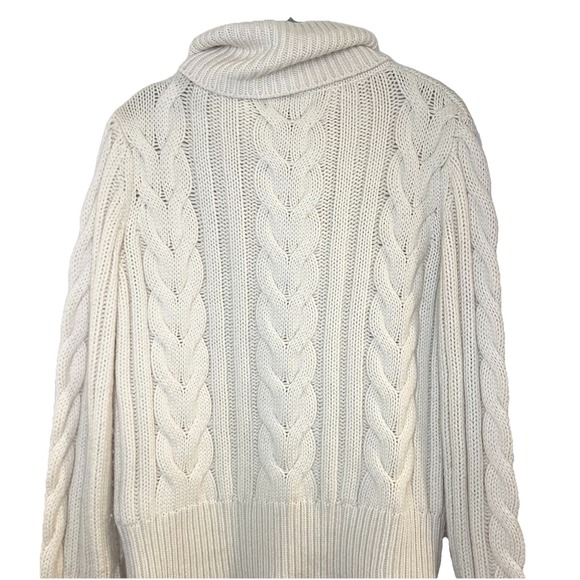 Banana Republic Merino-Cashmere Split-Sleeve Sweater Ivory Cowl Neck 773920 XS - Picture 5 of 9